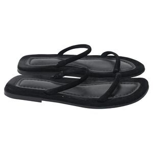 Totême The City Slides in Black Suede